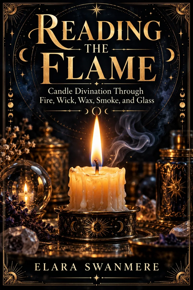 Reading the Flame: Candle Divination Through Fire, Wick, Wax, Smoke, and Glass — cover