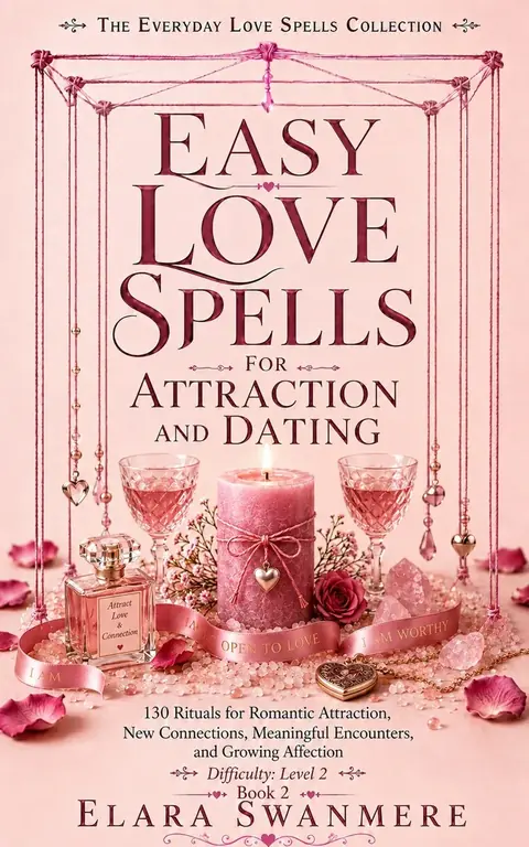 Cover of Easy Love Spells for Attraction and Dating: 130 Rituals for Romantic Attraction, New Connections, Meaningful Encounters, and Growing Affection